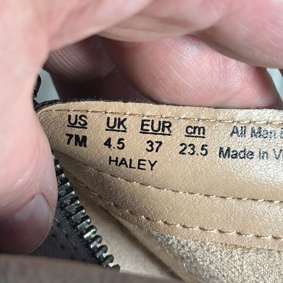 Soul By Naturalizer Haley Charcoal Faux Leather Wedge Ankle Booties Sz 7 - Picture 6 of 7